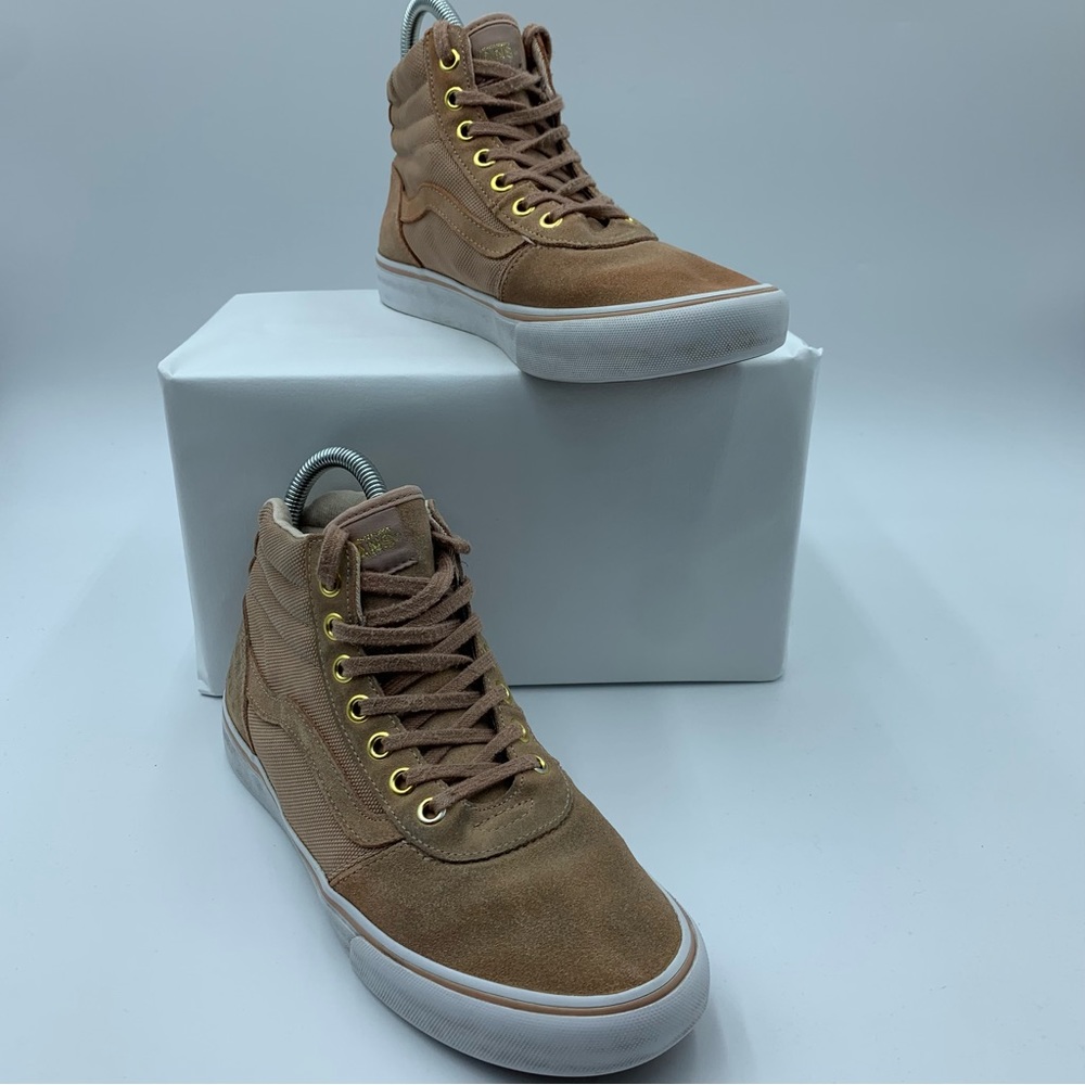 Vans Off The Wall Trainers High Top Peach Pink Skate Casual Sneakers EU39 UK 6 - Picture 4 of 9